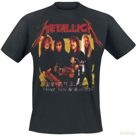 Metallica: Unisex T-Shirt: Garage Photo Yellow (Black) (Back Print) (X-Large)