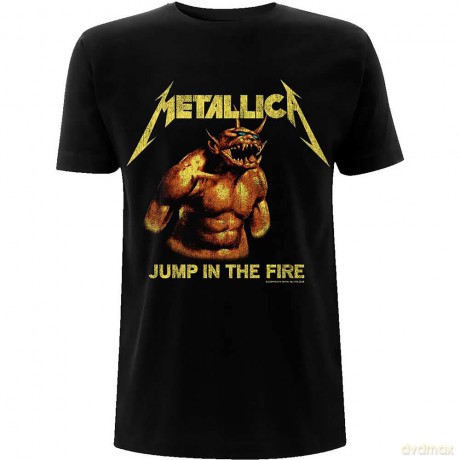 Metallica: Unisex T-Shirt: Jump In The Fire Vintage (Black) (Large)