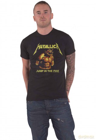 Metallica: Unisex T-Shirt: Jump In The Fire Vintage (Black) (Medium)