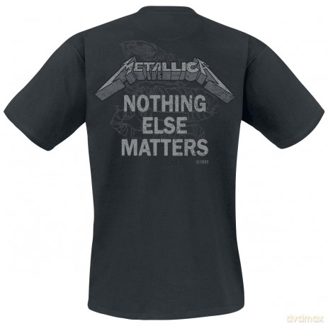 Metallica: Unisex T-Shirt: Nothing Else Matters (Black) (Back Print) (Large)