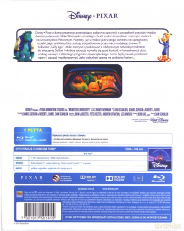 Uniwersytet potworny (Disney Pixar) [Blu-Ray]