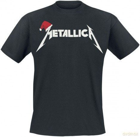 Metallica: Unisex T-Shirt: Santa Hat Logo (Black) (Large)