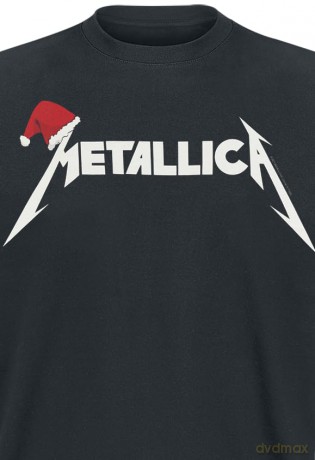 Metallica: Unisex T-Shirt: Santa Hat Logo (Black) (Small)