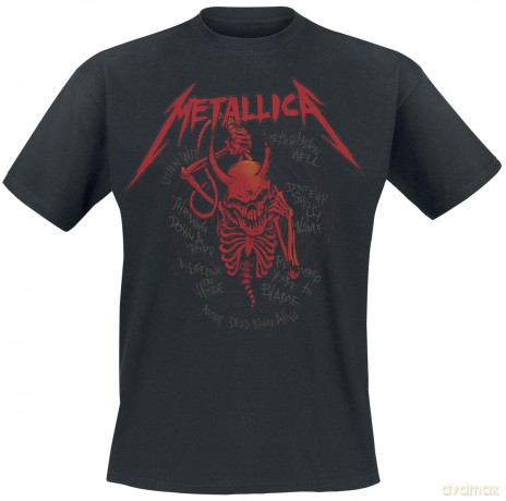 Metallica: Unisex T-Shirt: Skull Screaming Red 72 Seasons (Black) (Back Print) (Small)