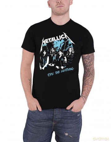 Metallica: Unisex T-Shirt: Vintage Ride The Lightning (Black) (Medium)