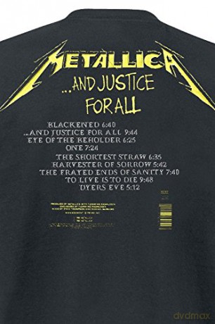 Metallica: Unisex Tee: And Justice For All Tracks (Back Print) (Large)