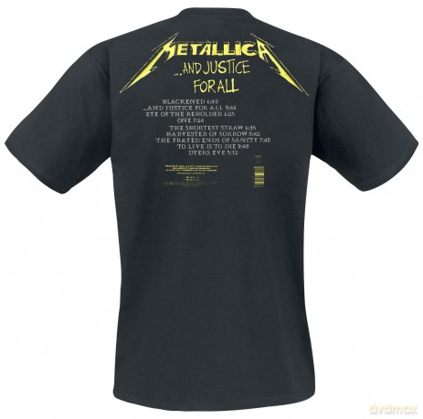 Metallica: Unisex Tee: And Justice For All Tracks (Back Print) (Medium)