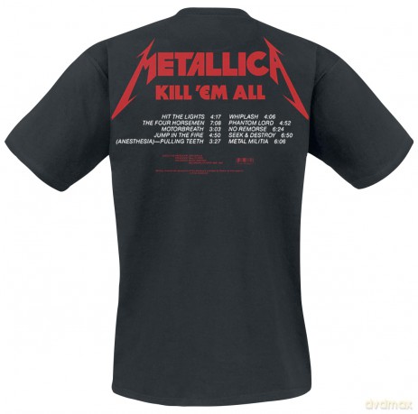 Metallica: Unisex Tee: Kill 'Em All Tracks (Back Print) (Small)