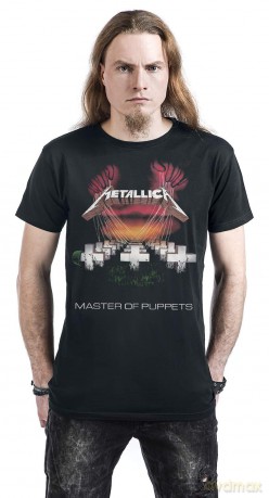 Metallica: Unisex Tee: Master of Puppets European Tour '86. (Back Print) (Medium)