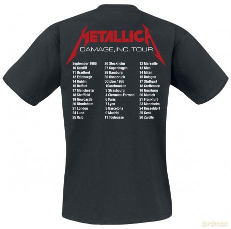 Metallica: Unisex Tee: Master of Puppets European Tour '86. (Back Print) (Small)