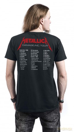 Metallica: Unisex Tee: Master of Puppets European Tour '86. (Back Print) (X-Large)