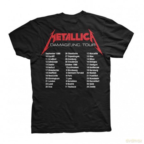 Metallica: Unisex Tee: Master of Puppets European Tour '86. (Back Print) (XX-Large)