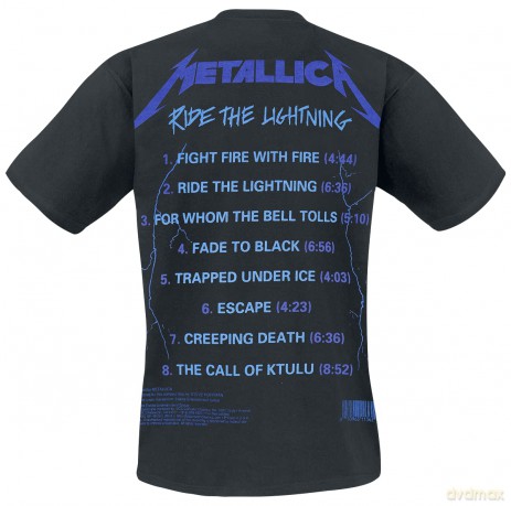 Metallica: Unisex Tee: Ride The Lightning Tracks (Back Print) (Medium)