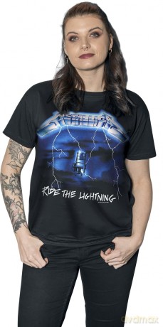 Metallica: Unisex Tee: Ride The Lightning Tracks (Back Print) (Medium)