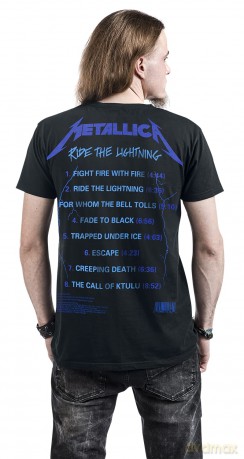 Metallica: Unisex Tee: Ride The Lightning Tracks (Back Print) (Medium)