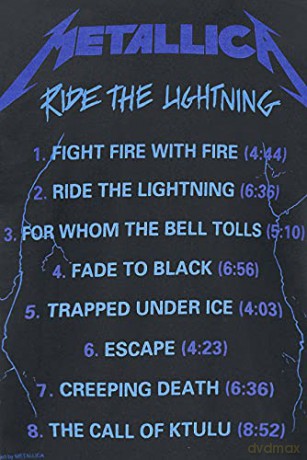 Metallica: Unisex Tee: Ride The Lightning Tracks (Back Print) (Small)