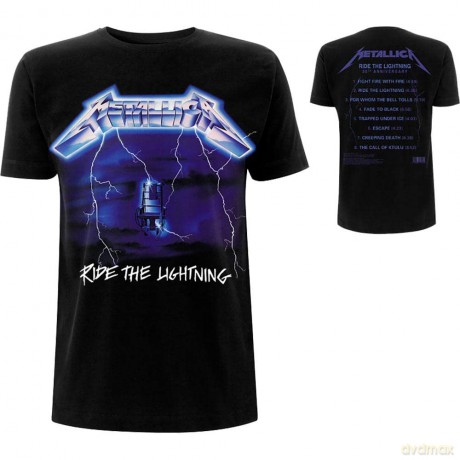 Metallica: Unisex Tee: Ride The Lightning Tracks (Back Print) (X-Large)