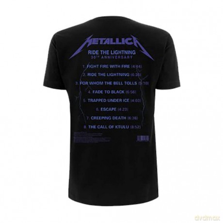 Metallica: Unisex Tee: Ride The Lightning Tracks (Back Print) (XX-Large)