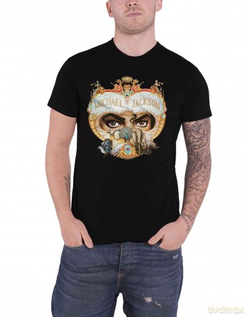 T: Michael Jackson Unisex T-Shirt: Dangerous (Black) (Large)