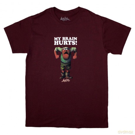 Monty Python: Unisex T-Shirt: My Brain Hurts (Maroon Red) (X-Large)