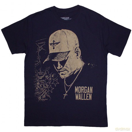 Morgan Wallen: Unisex T-Shirt: Cap (Navy Blue) (Medium)