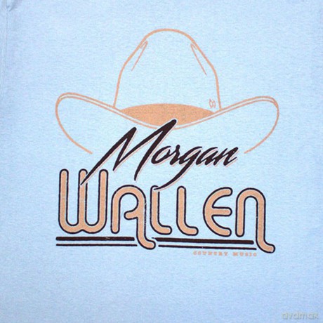 Morgan Wallen: Unisex T-Shirt: Cowboy Hat (Light Blue) (Small)