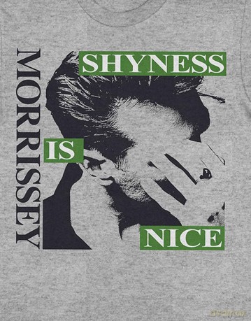 Morrissey: Unisex T-Shirt: Shyness Is Nice (Grey) (Medium)