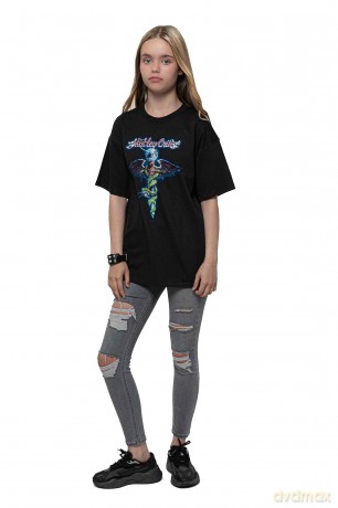Motley Crue: Kids T-Shirt: Blue Dragon (Black) (7-8 Years)