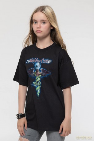 Motley Crue: Kids T-Shirt: Blue Dragon (Black) (9-10 Years)