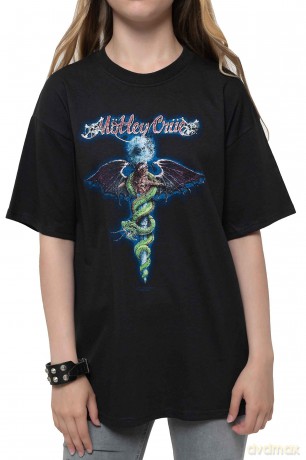 Motley Crue: Kids T-Shirt: Blue Dragon (Black) (9-10 Years)