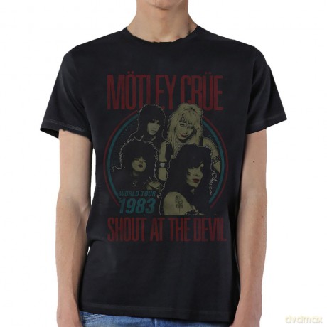 Motley Crue: Men's Tee: Vintage World Tour Devil (Large)