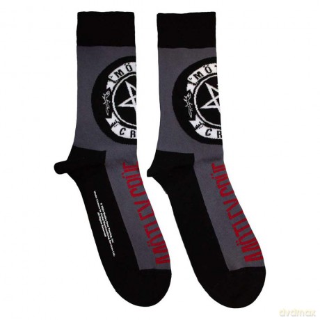 Motley Crue: Unisex Ankle Socks: Pentagram Circle (Charcoal Grey) (UK Size 7 - 11)