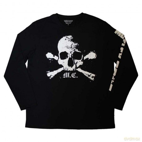Motley Crue: Unisex Long Sleeve T-Shirt: Orbit Skull (Black) (Sleeve Print) (X-Large)