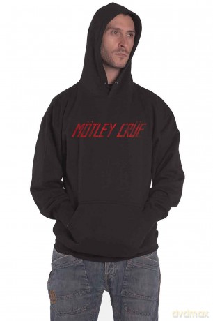Motley Crue: Unisex Pullover Hoodie: Distressed Logo (Black) (XX-Large)