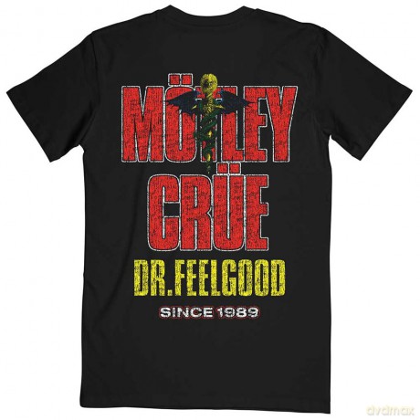 Motley Crue: Unisex T-Shirt: Dr Feelgood Circle Photo 1 (Black) (Back Print) (Large)