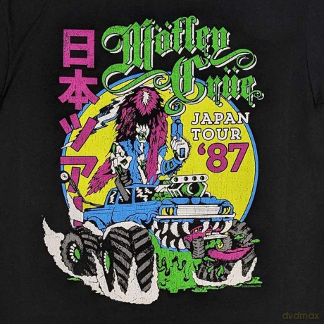 Motley Crue: Unisex T-Shirt: Girls Girls Girls Japanese Tour '87 (Black) (Small)