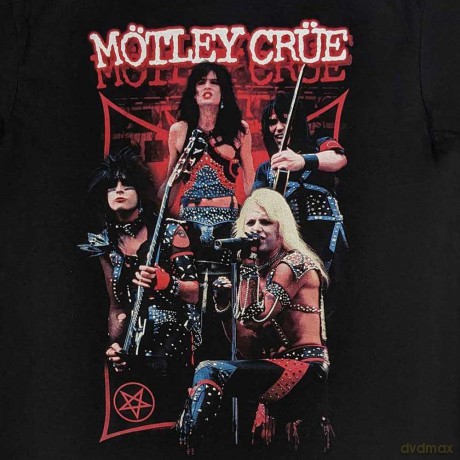 Motley Crue: Unisex T-Shirt: Live Montage Red (Black) (X-Large)