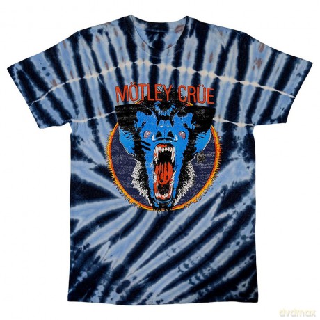 Motley Crue: Unisex T-Shirt: Screaming Animal (Light Blue) (Wash Collection) (X-Large)