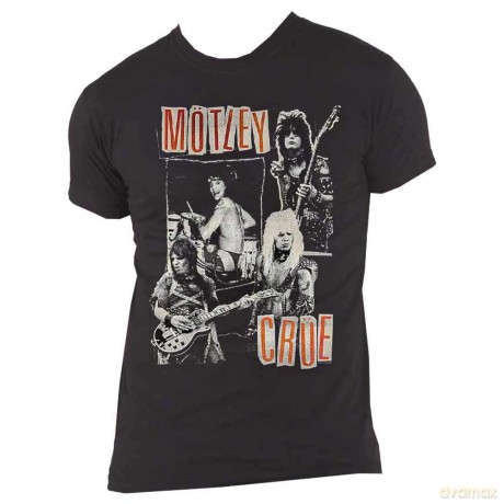 Motley Crue: Unisex T-Shirt: Vintage Punk Collage (Black) (Medium)