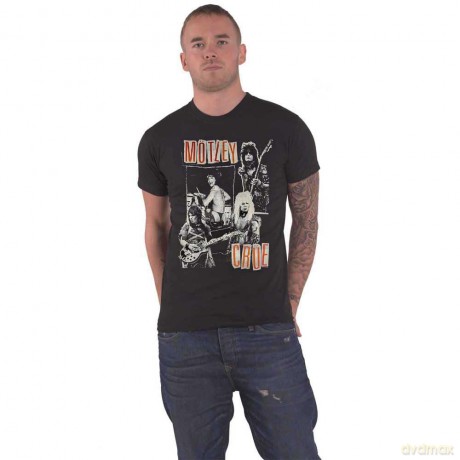 Motley Crue: Unisex T-Shirt: Vintage Punk Collage (Black) (X-Large)