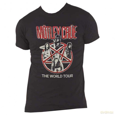 Motley Crue: Unisex T-Shirt: Vintage World Tour (Black) (XX-Large)