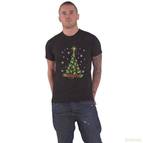 Motley Crue: Unisex T-Shirt: Xmas Crue (Black) (Back Print) (Large)