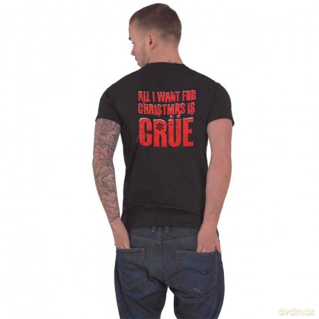 Motley Crue: Unisex T-Shirt: Xmas Crue (Black) (Back Print) (Small)