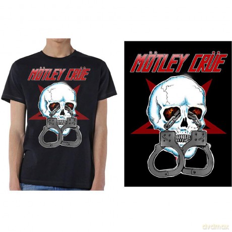 Motley Crue: Unisex Tee: Skull Cuffs 2 (Medium)
