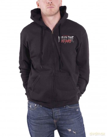 Motley Crue: Unisex Zipped Hoodie: 40 Years (Black) (Back Print) (Small)