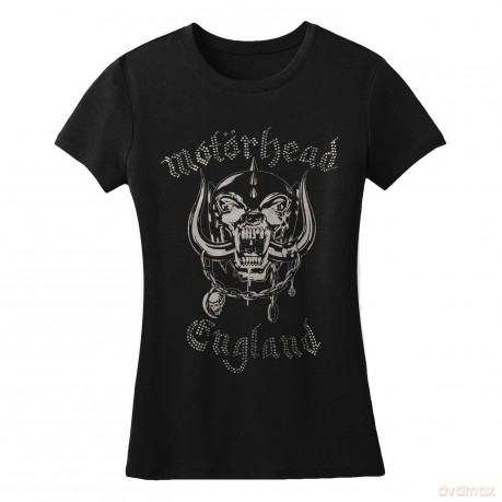 Motorhead: Ladies Fashion Tee: England with Rhinestone Application (X-Large)