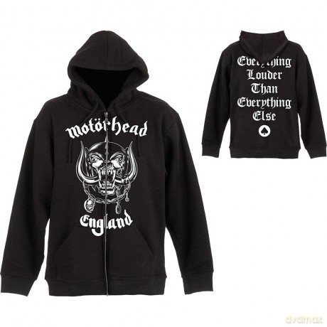 Motorhead: Men's Zipped Hoodie: England with Back Printing (Small)