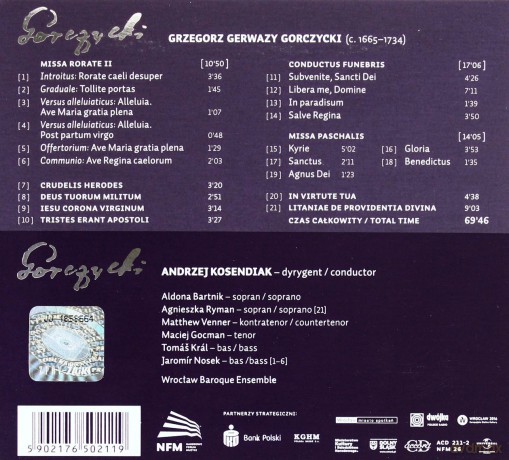 Andrzej Kosendiak: Grzegorz Gerwazy Gorczycki II [CD]