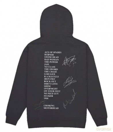 Motorhead: Unisex Pullover Hoodie: Everything Louder Forever (Charcoal Grey) (Back Print) (Large)