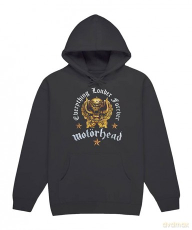 Motorhead: Unisex Pullover Hoodie: Everything Louder Forever (Charcoal Grey) (Back Print) (X-Large)